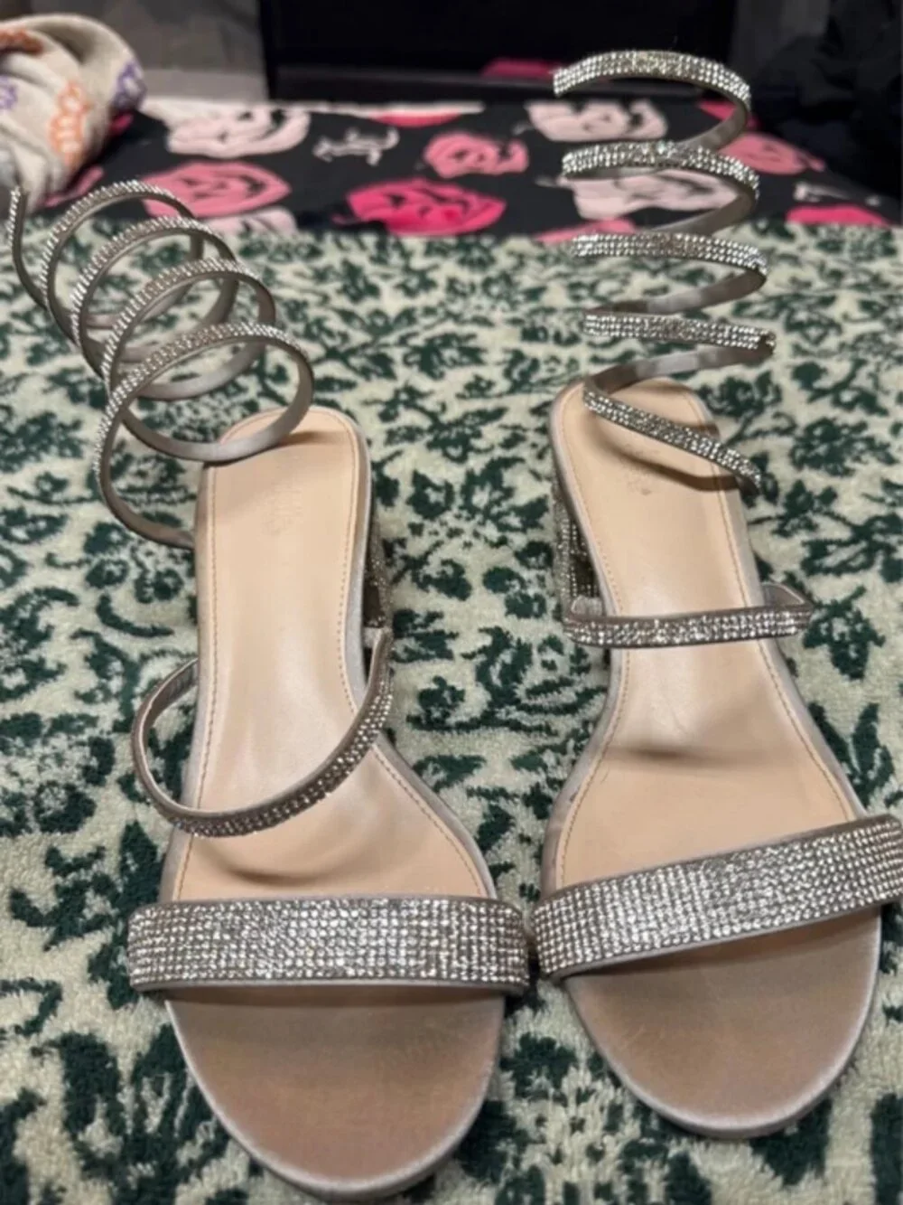 Charlotte Russe silver rhinestone heels